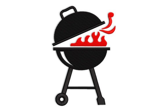Barbecue Grill Embroidery Design
