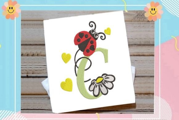 Ladybug C Letter Monogram
