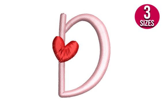 Letter D with Heart Embroidery Design Review