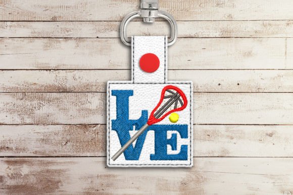 Love Lacrosse ITH Key Fob Applique
