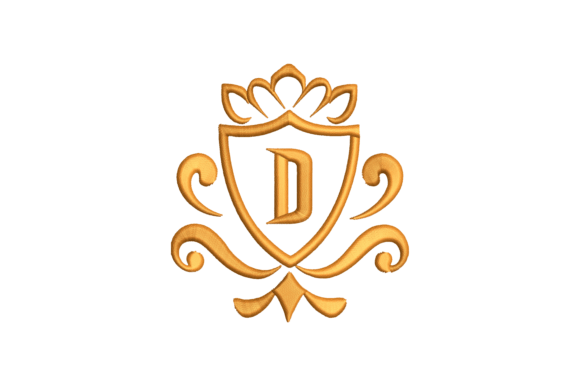 Monogram Letter D: Elegant Wedding Embroidery