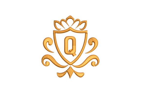 Monogram Letter Q: Elegant Wedding Embroidery