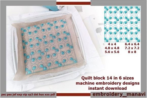 Quilt Block 14: A Versatile Embroidery Design