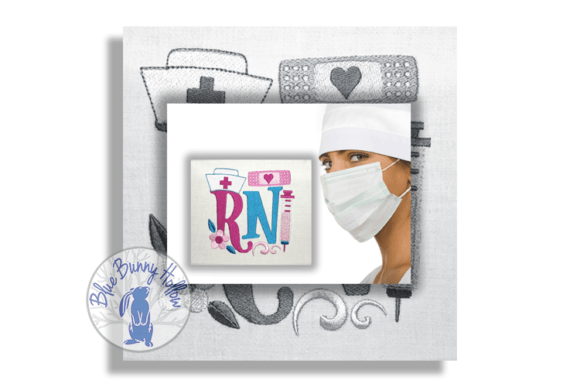 RN Nurse Embroidery Design
