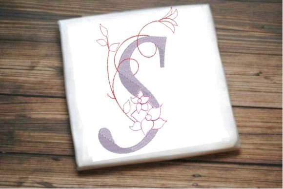 S Letter Vine Monogram Flower