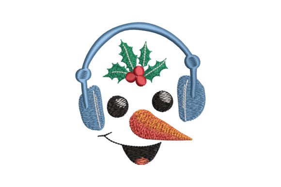 Snowman Face with Headphones